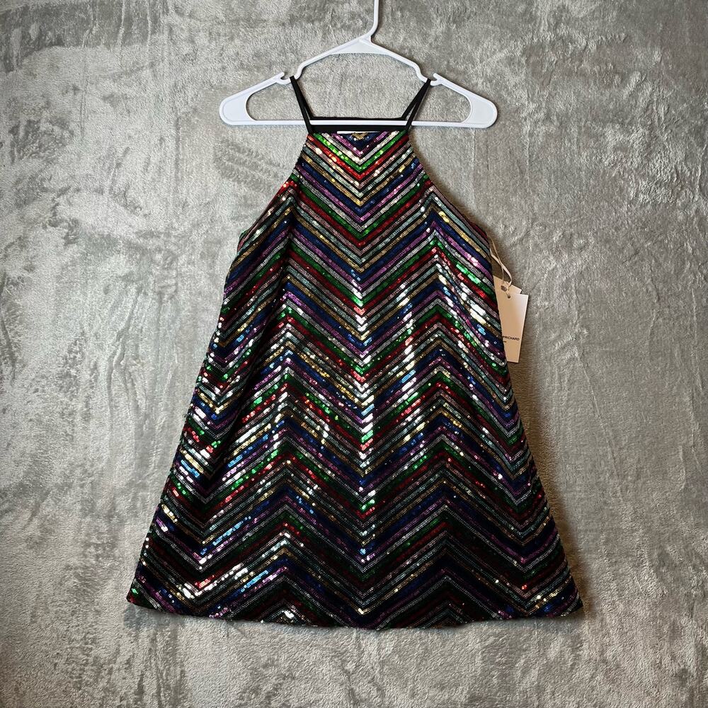Amanda Uprichard New York‎ XS Halette Sequin Swing Dress Multi-Color Party New